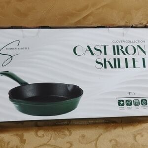 Simmer & Sizzle Green Cast Iron Skillet